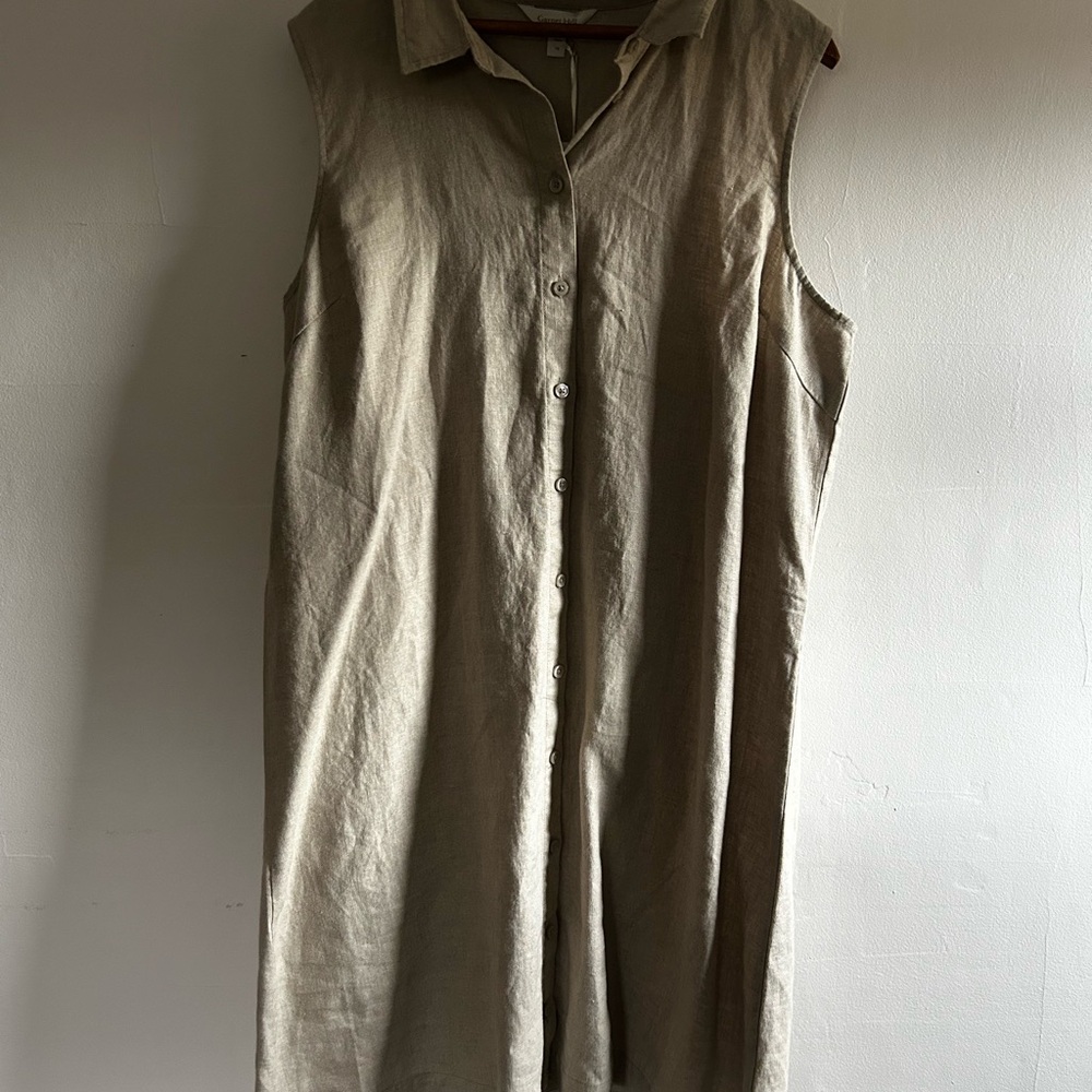 Garnet Hill Classic Linen Shirtdress - Picture 3 of 8
